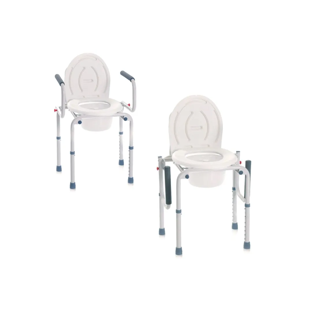 Silla WC 4 en 1 Elevadora  para Ducha con Reposabrazos Abatibles Hasta 130 Kg