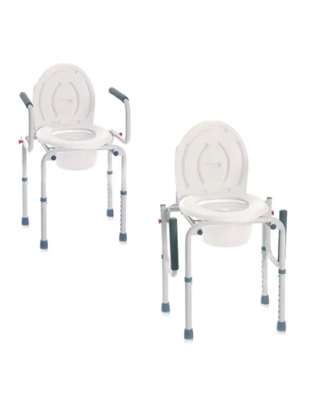 Silla WC 4 en 1 Elevadora  para Ducha con Reposabrazos Abatibles Hasta 130 Kg Silla WC 4 en 1 Elevadora  para Ducha con Reposabrazos Abatibles Hasta 130 Kg