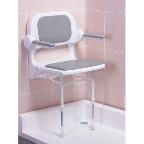 Asiento Ducha Abatible HAWAII Comfort con Rebosabrazos Abatibles 2