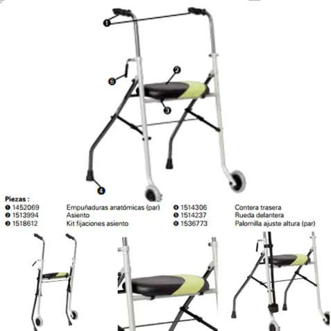 Andador 2 Ruedas ACTIO 2 con Asiento Invacare 2