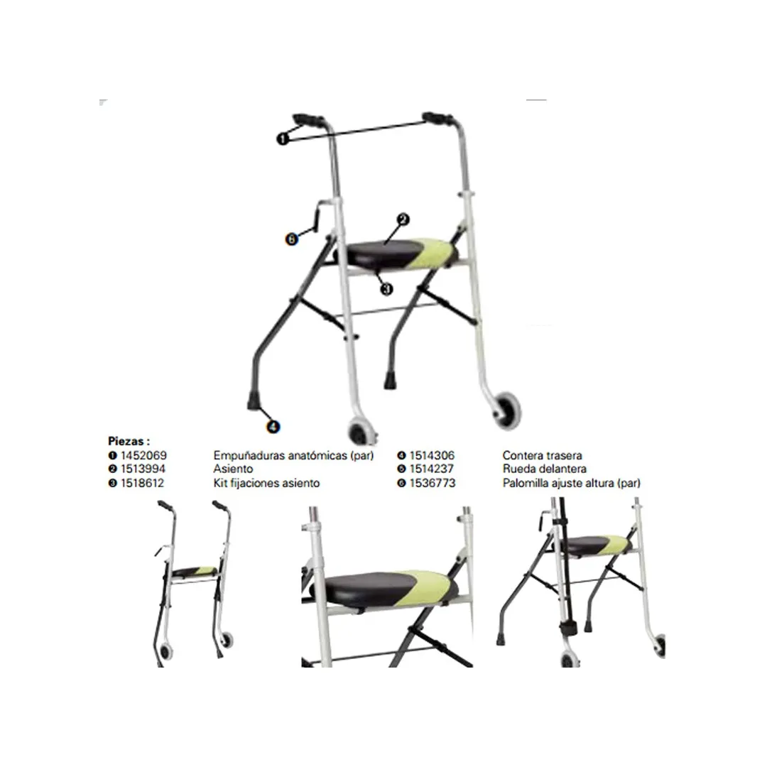 Andador 2 Ruedas ACTIO 2 con Asiento Invacare