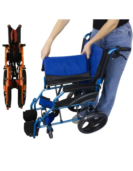 Silla de ruedas Plegable de Aluminio PIRAMIDE con Freno Acompañante