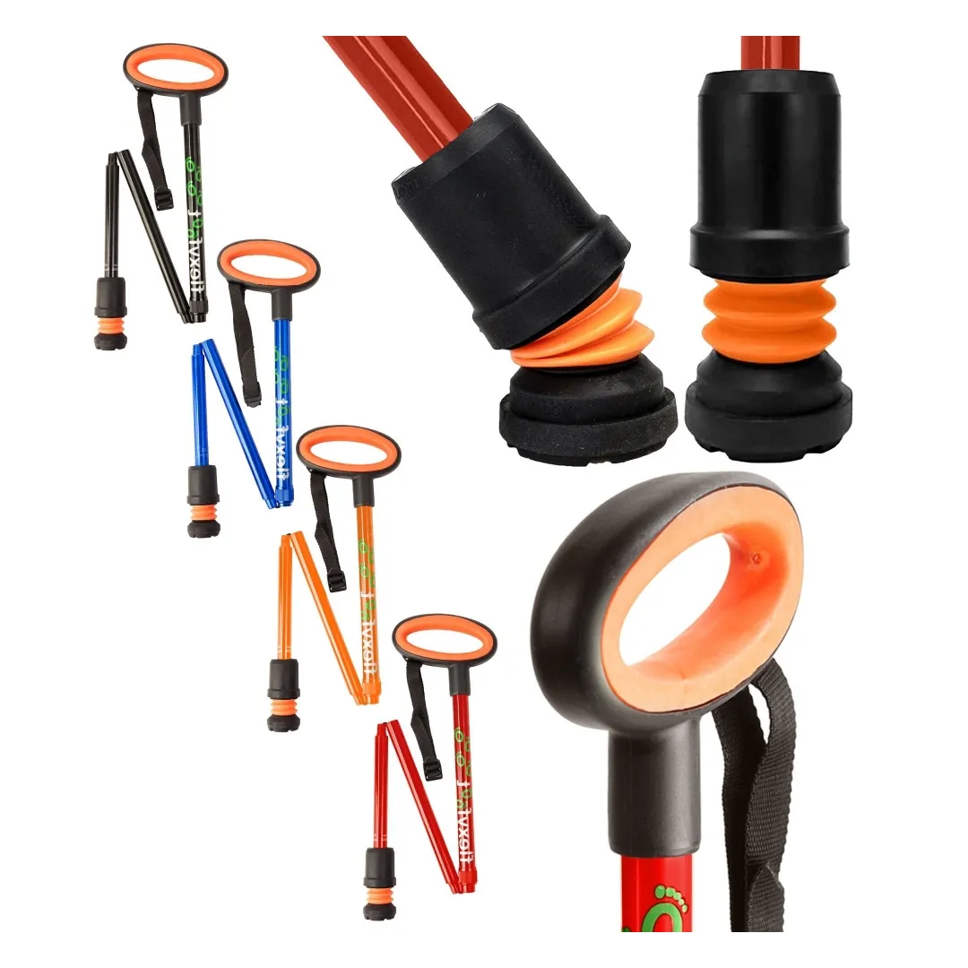 Bastón con mango ovalado plegable Flexyfoot