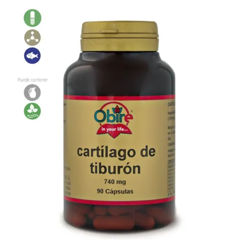 Cartilago de Tiburón 740 mg. 90 Cápsulas Obire