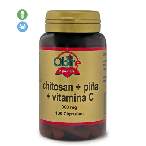 Chitosan + Piña+ Vitamina C 360 mg 100 cápsulas Obire