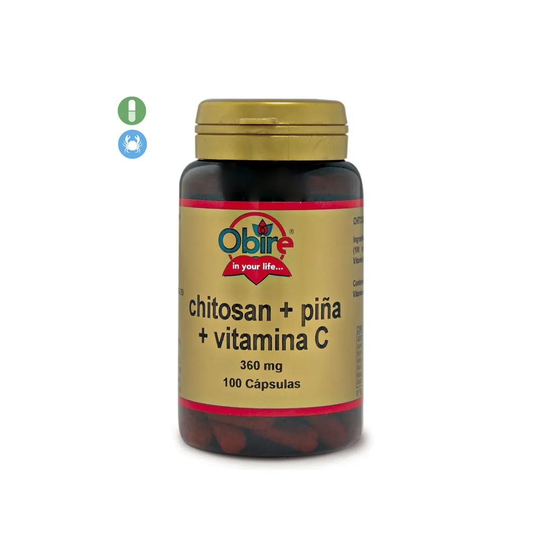 Chitosan + Piña+ Vitamina C 360 mg 100 cápsulas Obire
