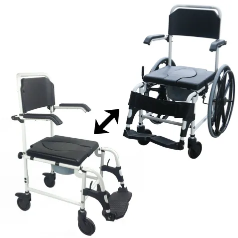 Silla de Ducha con Wc  2  en 1 Autopropulsable o de Traslado