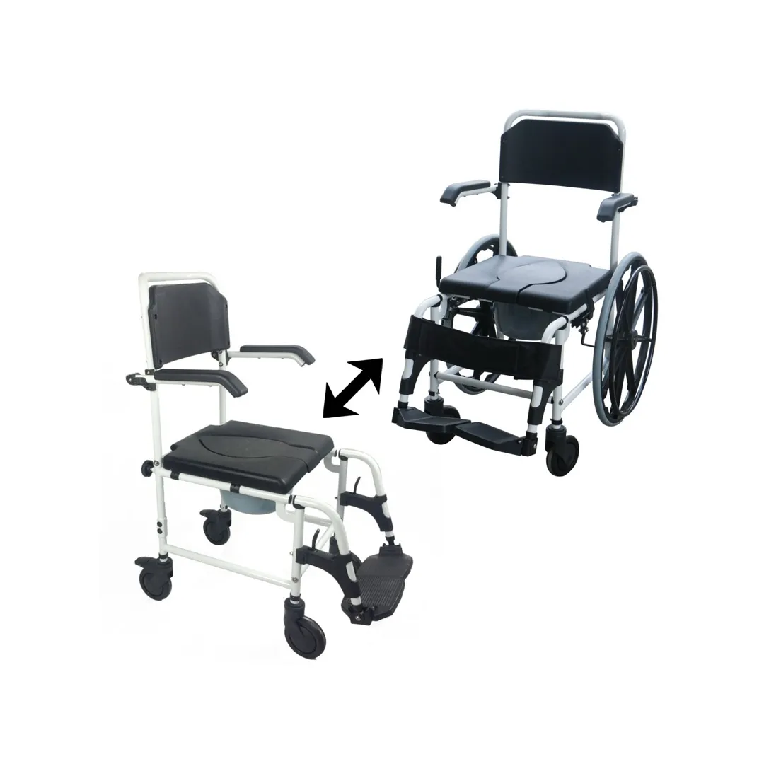 Silla de Ducha con Wc 2 en 1 Autopropulsable o de Traslado