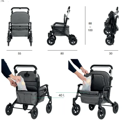 Andador Rollator Carro de Compra CARE LUX 2