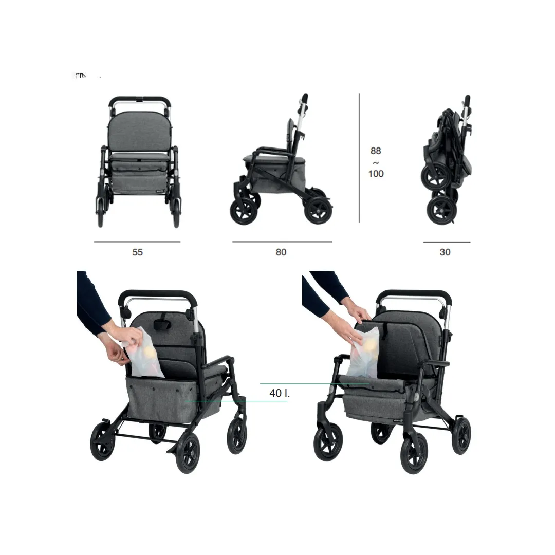Andador Rollator Carro de Compra CARE LUX