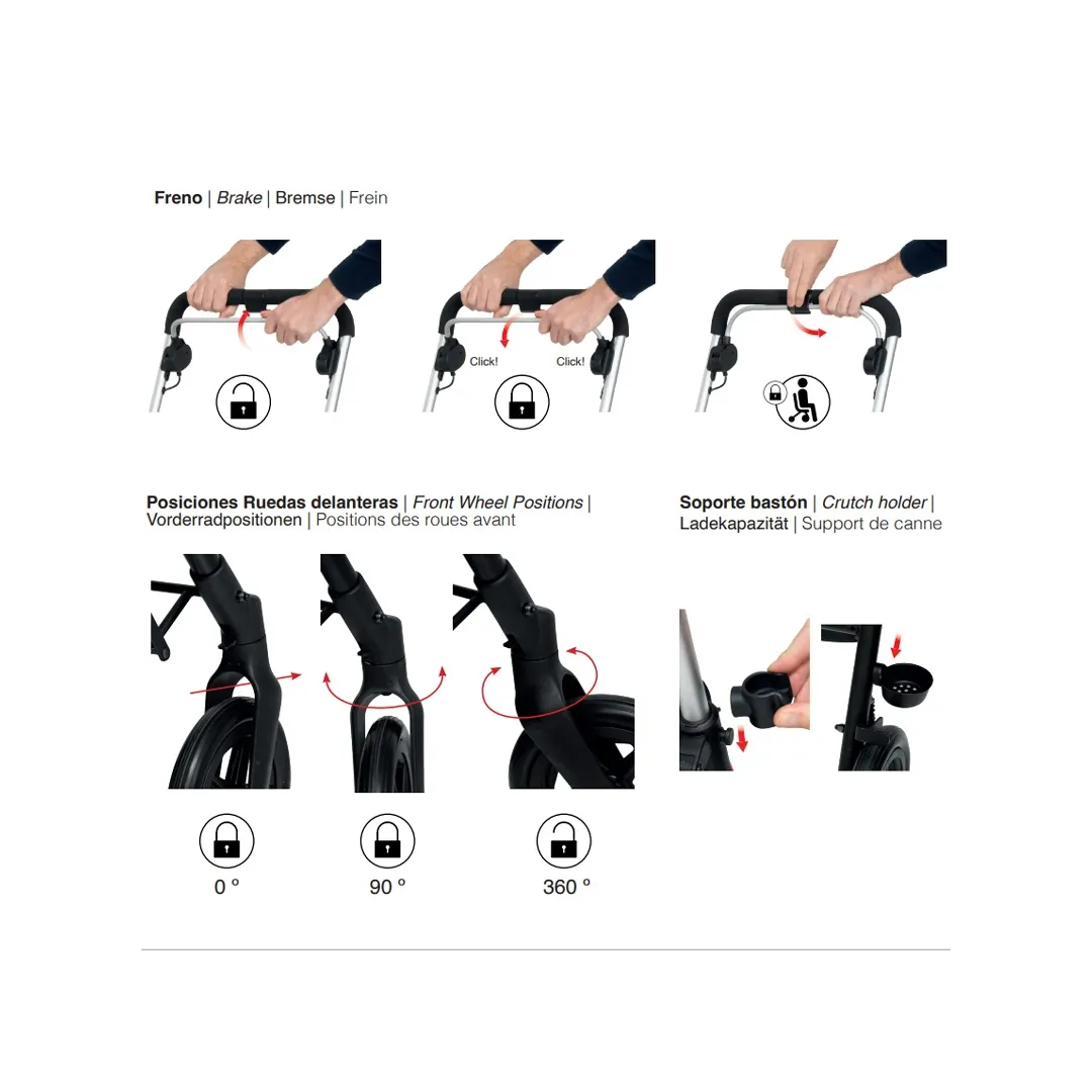 Andador Rollator Carro de Compra CARE LUX