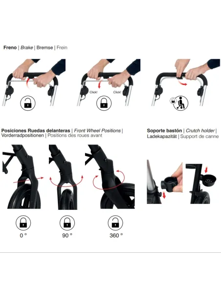 Andador Rollator Carro de Compra CARE LUX Andador Rollator Carro de Compra CARE LUX