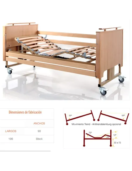 Cama Articulada ANETO ALZHEIMER Trend y Antitrend con Barandillas Opcionales