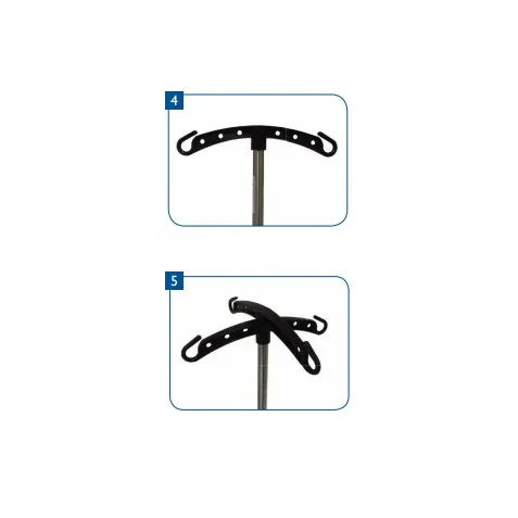 Porta Sueros de 2 Ganchos Telescópico