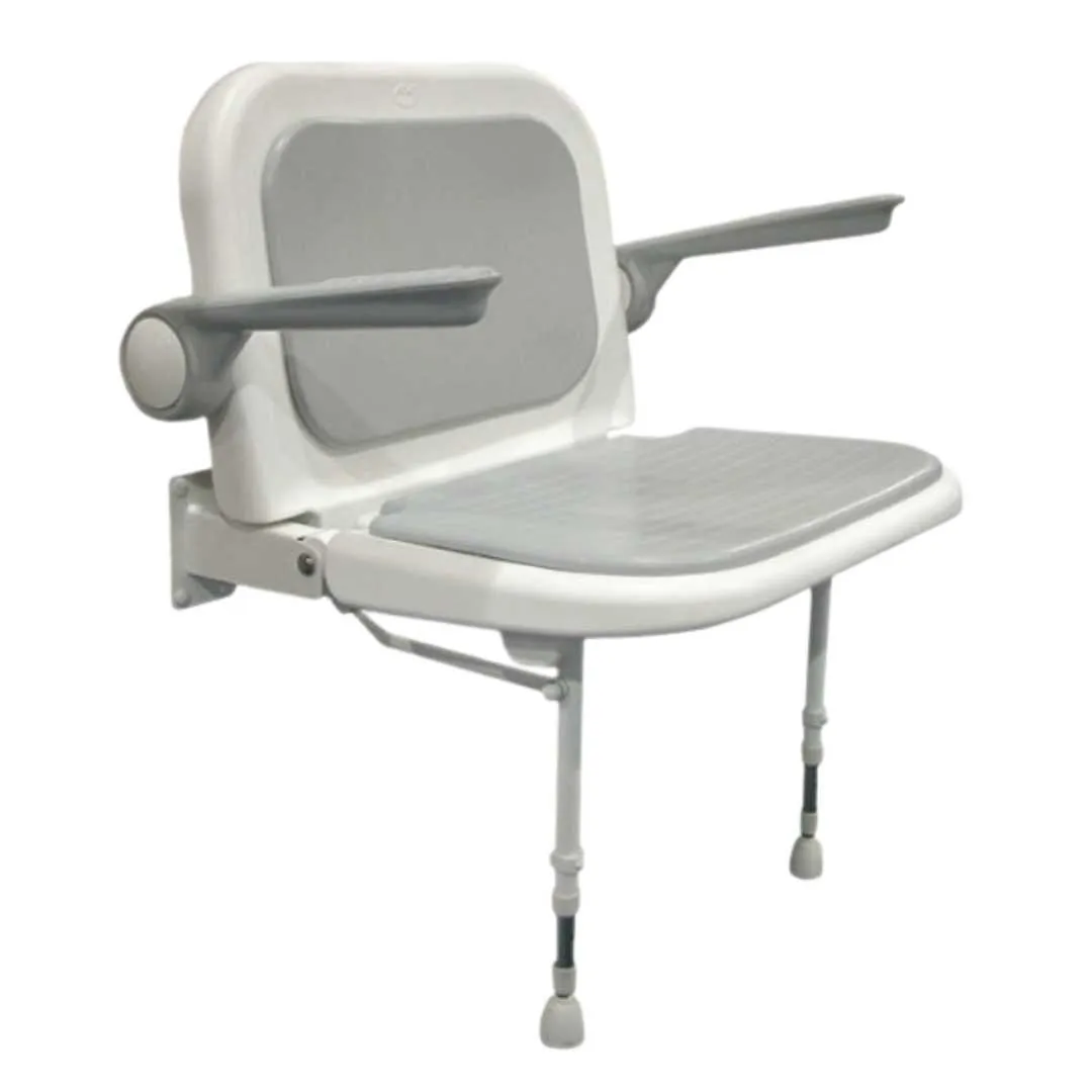 Asiento Ducha Abatible con Brazos y Respaldo