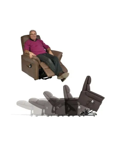 Sillón Relax Elevador DIAMANT con 2 Motores y Reclinación casi 180º