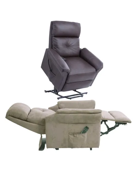 Sillón Relax Elevador DIAMANT con 2 Motores y Reclinación casi 180º