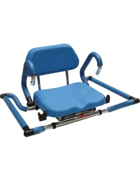 Asiento Giratorio de Bañera Acolchado y Resosabrazos Abatibles