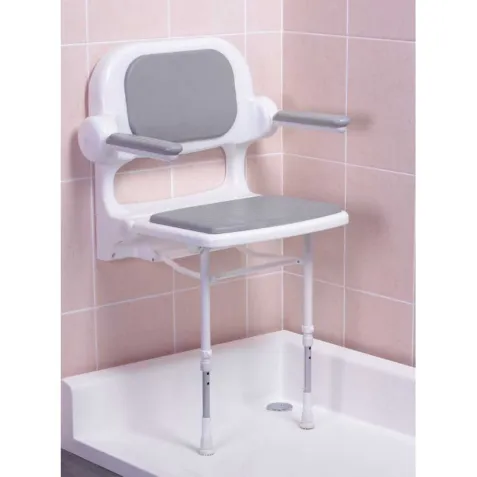 Asiento Ducha Abatible HAWAII Comfort con Rebosabrazos Abatibles
