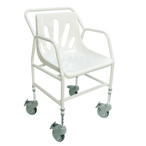 Silla de Ruedas para Ducha NOMAD con 4 Frenos y  Altura Regulable