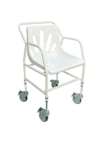 Silla de Ruedas para Ducha NOMAD con 4 Frenos y  Altura Regulable