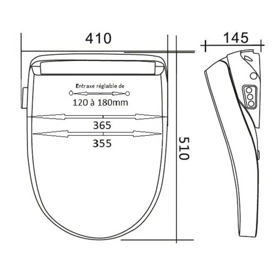 Asiento Bidet LUXE SILVER Electrónico para Lavado y Secado en su Wc