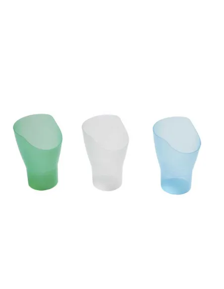 Vaso con Área Nasal Recortada Blanco, Azul o Verde Traslucidos
