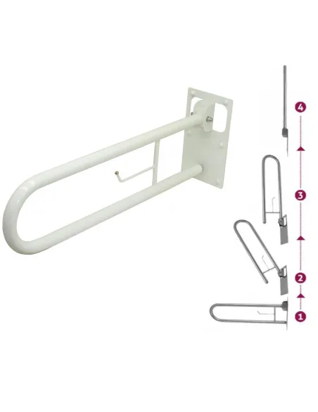 Asidero Abatible de Pared Giratorio Blanco con Portarrollos  (3 Longitudes)
