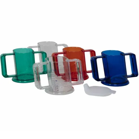 Taza Inclinado HANDYCUP Transparente con Asas y Tapa