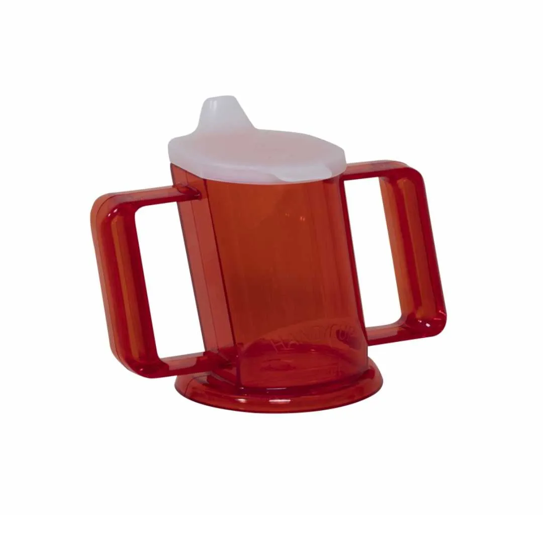 Taza Inclinado HANDYCUP Transparente con Asas y Tapa