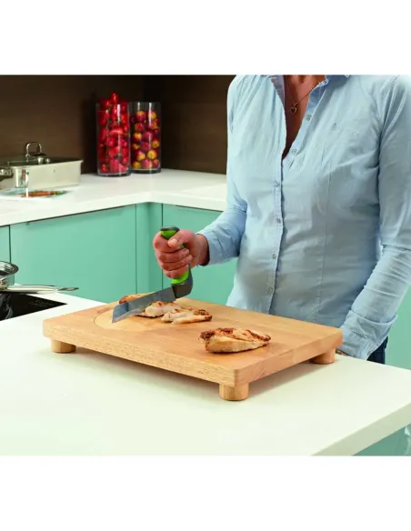 Cuchillo para Carne con Mango Angular 90º· Puño Negro y Blanco