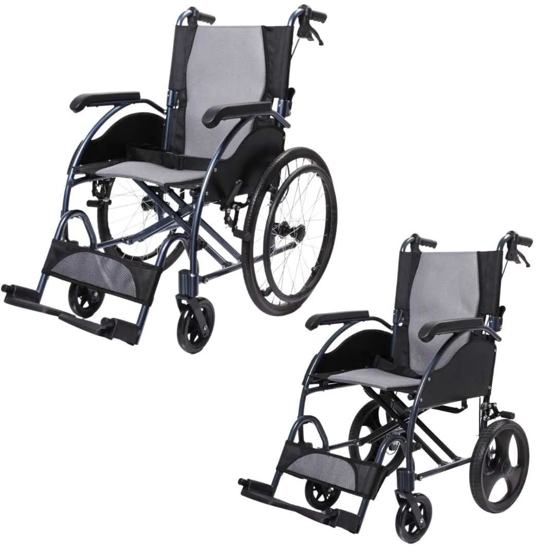 Silla de Ruedas con Frenos para Acompañantes en...