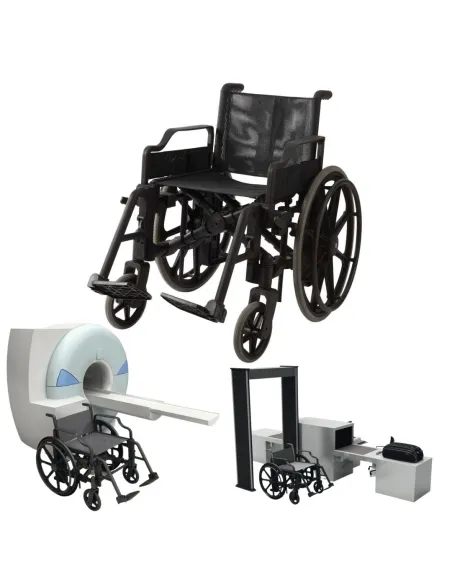 Silla de Ruedas CERO METAL No Magnética para Escáneres, Resonancias, Duchas, Piscinas y SPA