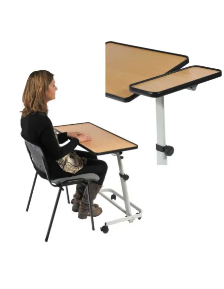 Mesa Auxiliar Regulable en Ángulo y Altura de 60 X 40 o 80 x 40 cm con Base Inclinable · Plano Fijo Opcional