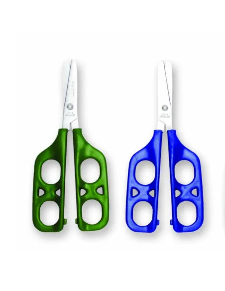 Tijera de doble ojo Punta  Redondeada para Zurdo de 45 mm Verde