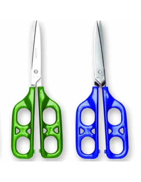 Tijera de Doble Ojo Puntiaguda para Zurdo de 75 mm Verde