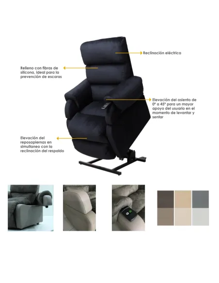 Sillón Relax SAVANNAH PLUS con Elevación y Reposabrazos Extraibles