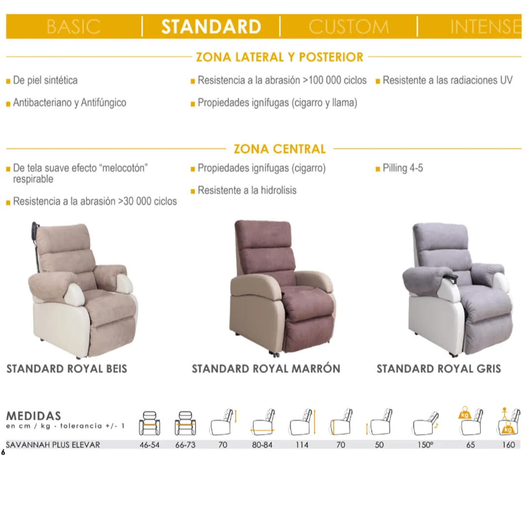 Sillón Relax SAVANNAH PLUS con Elevación y...