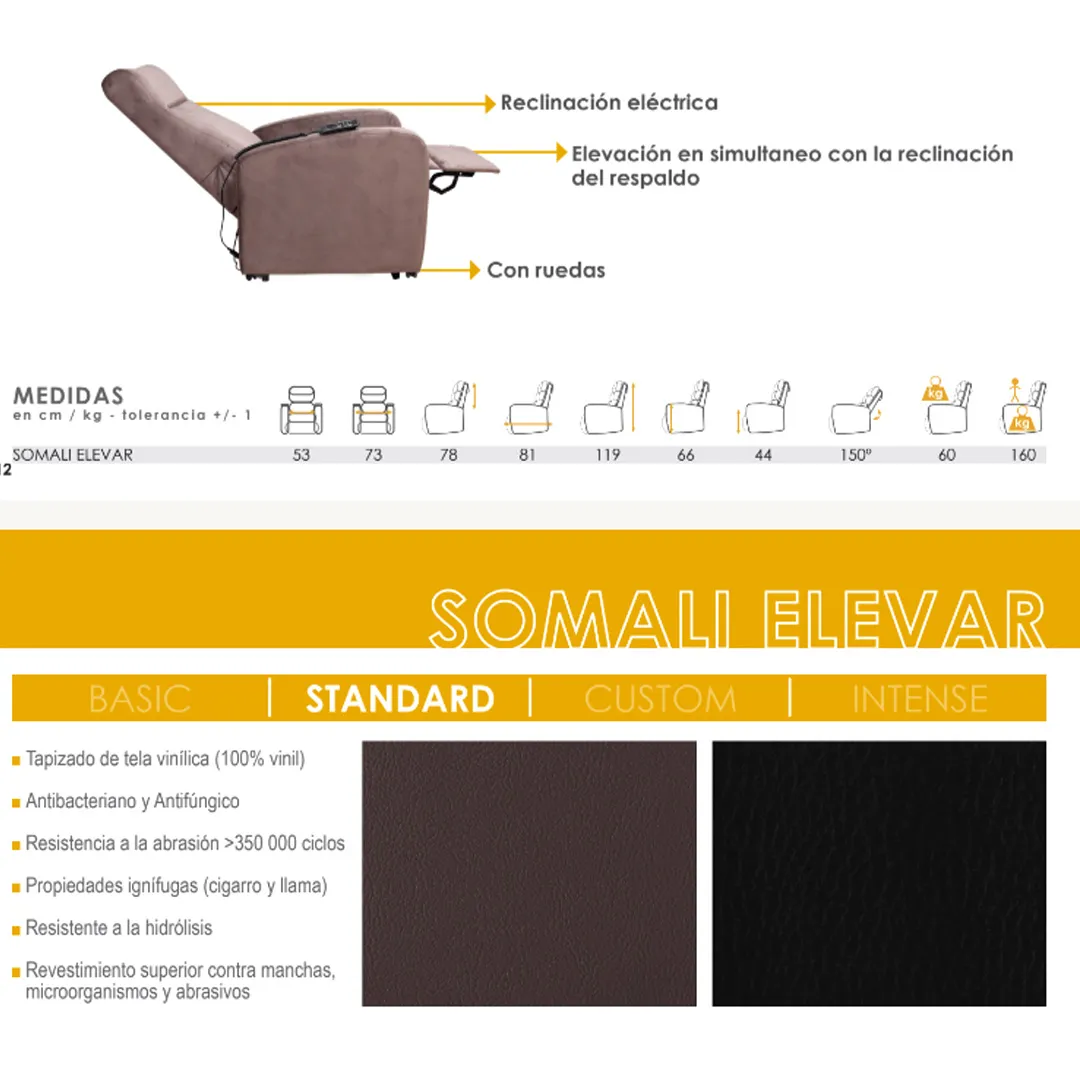 Sillón Relax SOMALI con Elevación