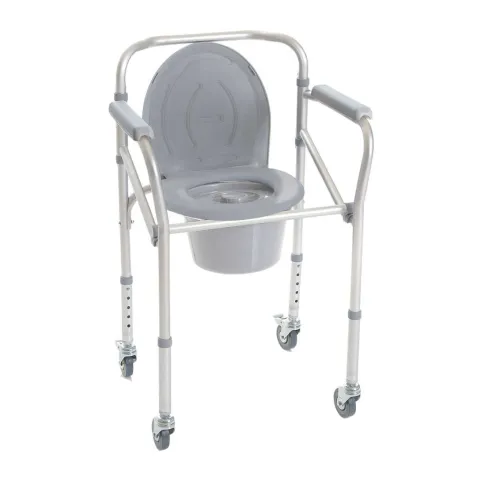Silla WC y Ducha 4 en 1 Plegable con Ruedas hasta 130 Kg