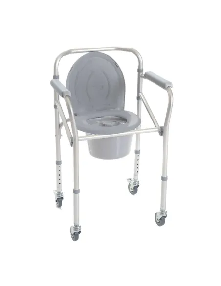 Silla WC y Ducha 4 en 1 Plegable con Ruedas hasta 130 Kg