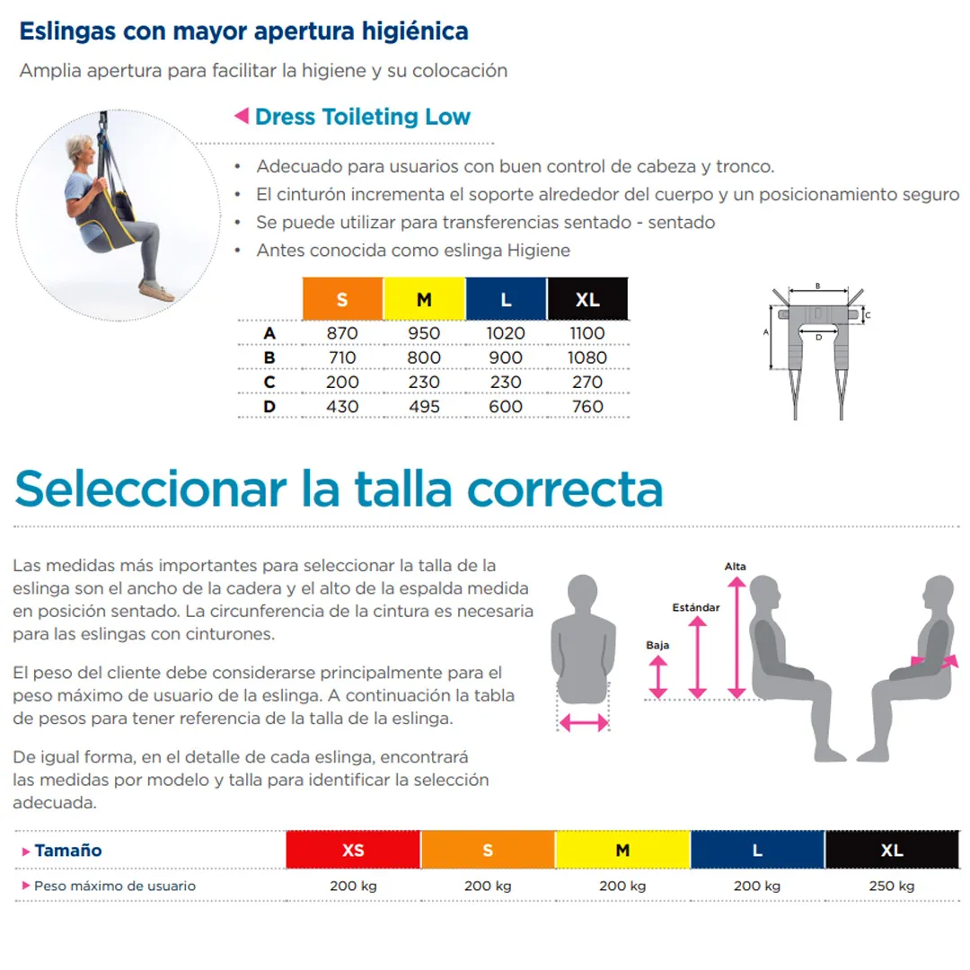 Arnés DE HIGIENE Dress Toilitting Low Invacare