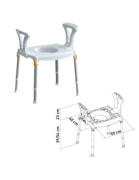 Elevador de  Wc PORTOFINO con Reposabrazos para Cualquier Forma del Wc