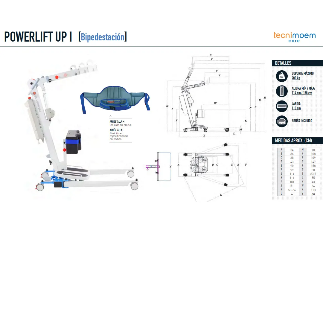 Grúa de Bipedestación POWERLIFT UP II  160 Kg...