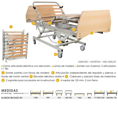 Cama Articulada ILLUSION DAISY con Carro Elevador