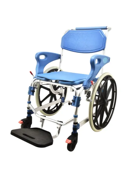 Silla de ruedas para ducha y WC Autopropulsable con reposabrazos abatibles HE200