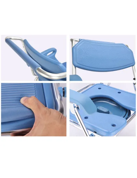 Silla de ruedas para ducha y WC Autopropulsable con reposabrazos abatibles HE200