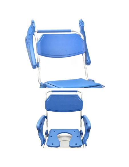 Silla de ruedas para ducha y WC Autopropulsable con reposabrazos abatibles HE200