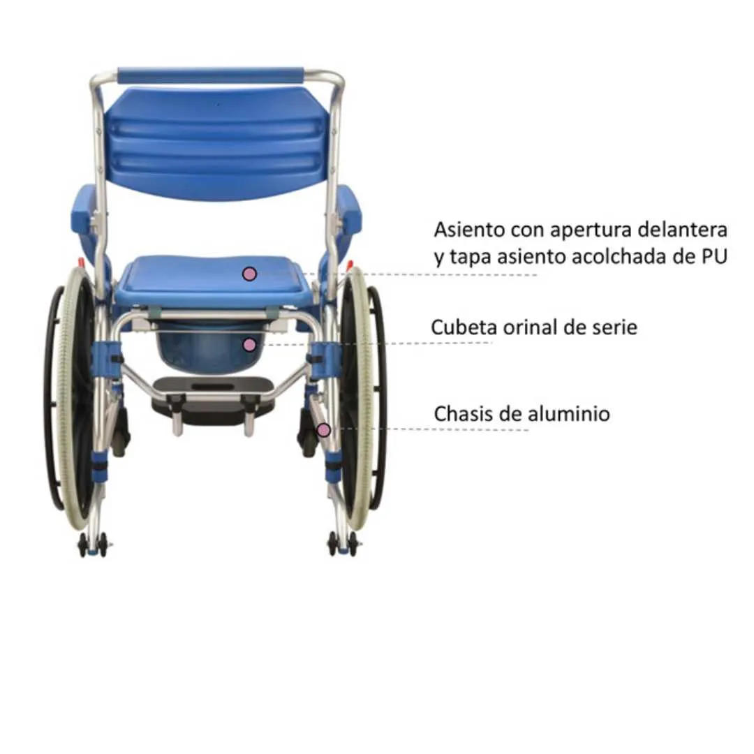 Silla de ruedas para ducha y WC Autopropulsable...