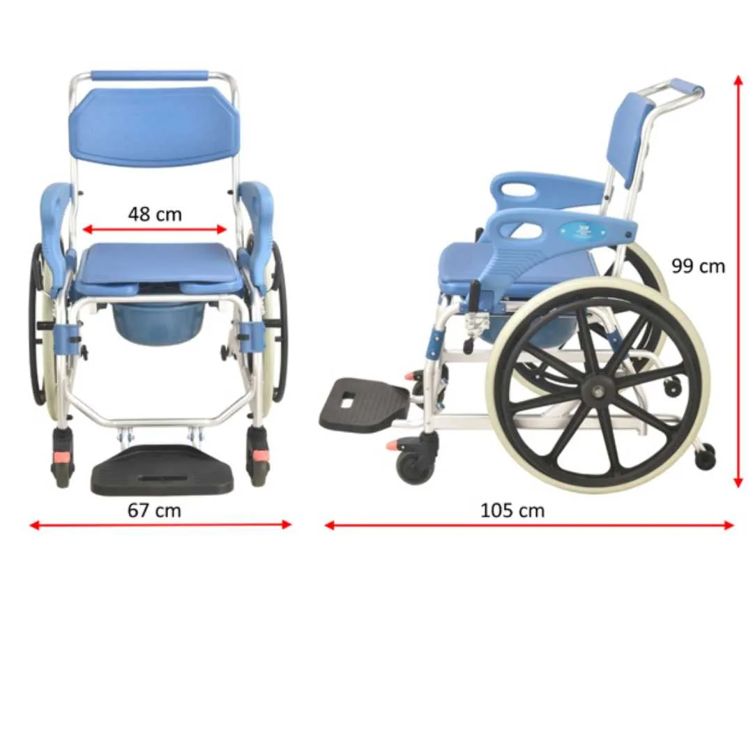 Silla de ruedas para ducha y WC Autopropulsable...